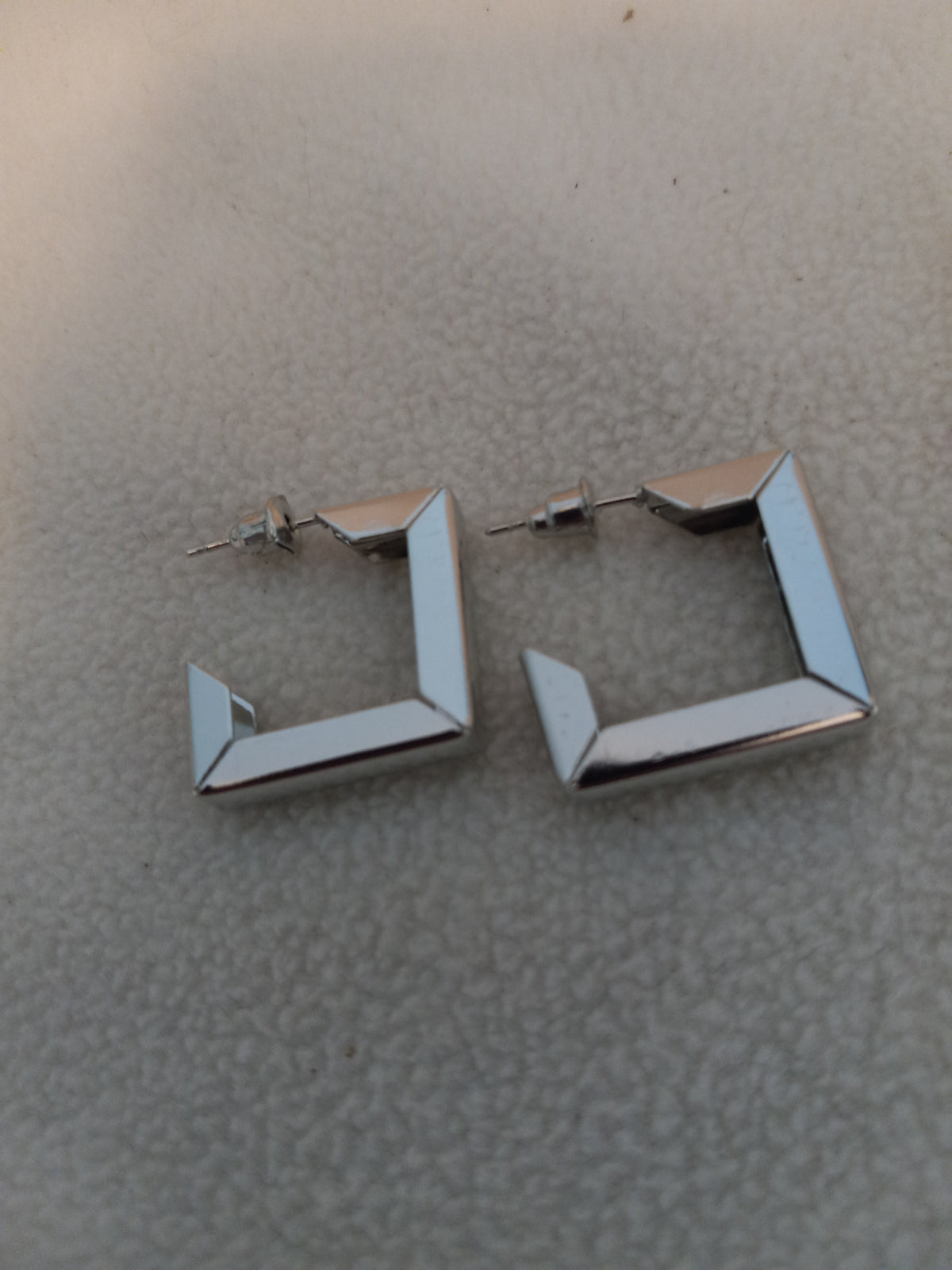 J 212 Square Silver Earrings