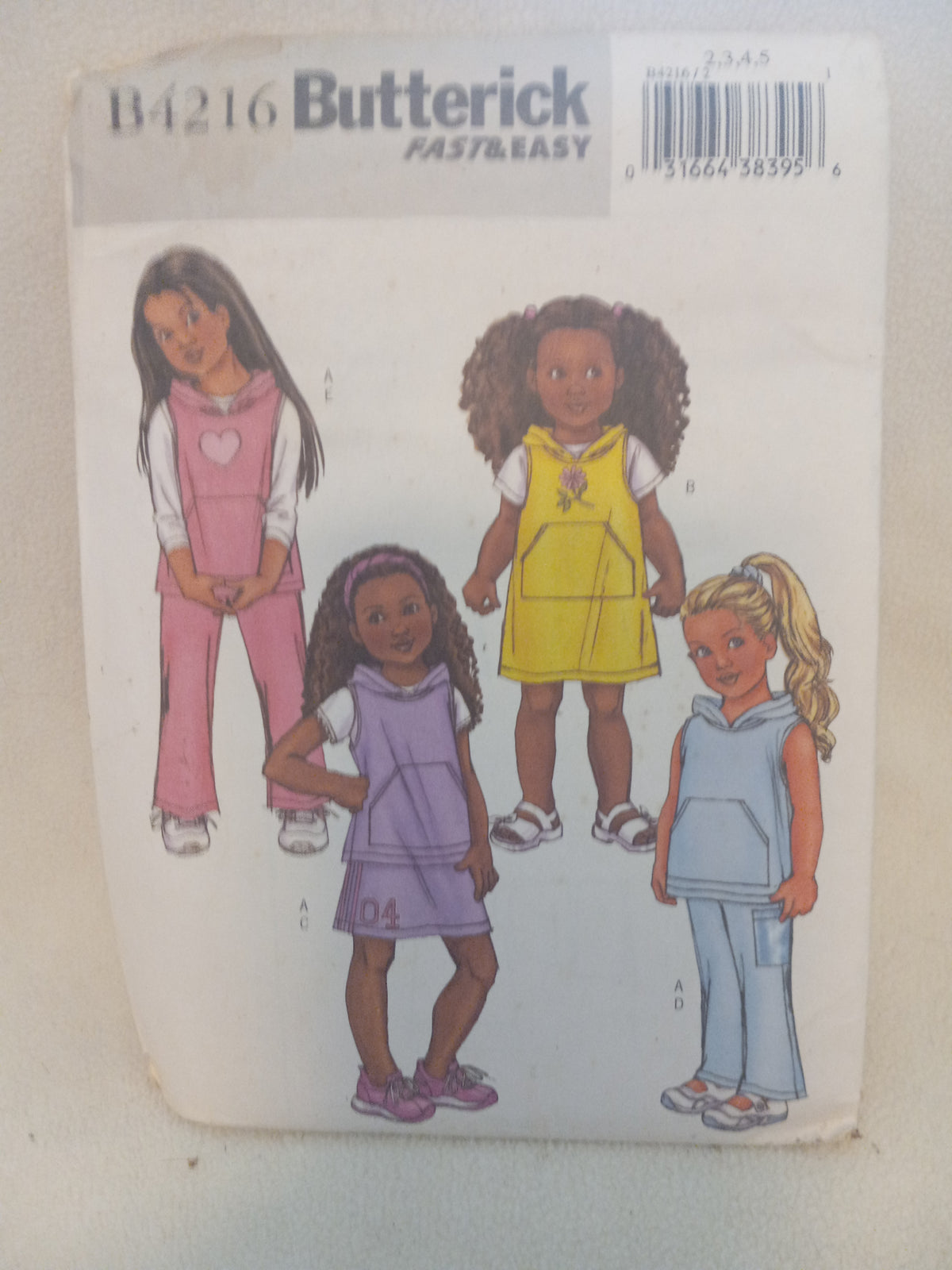 Pattern - Butterick B4216 - Children's/ Girls' Vest, Jumper, Skirt, Pants - Sizes 2-3-4-5