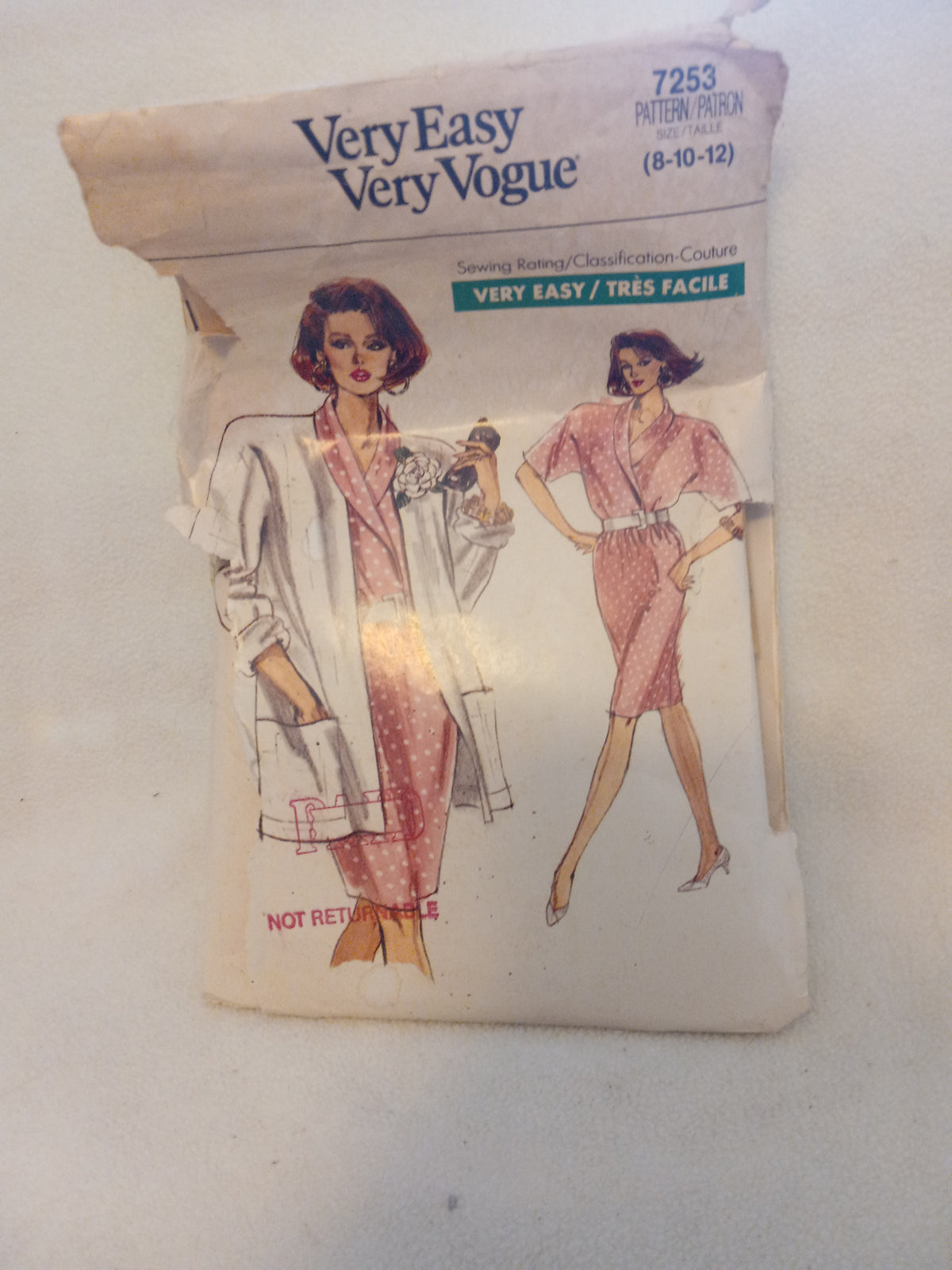 Pattern - Very Easy Very Vogue 7253 - Misses'/Half Size Jacket, Top & Skirt Sizes 8-10-12