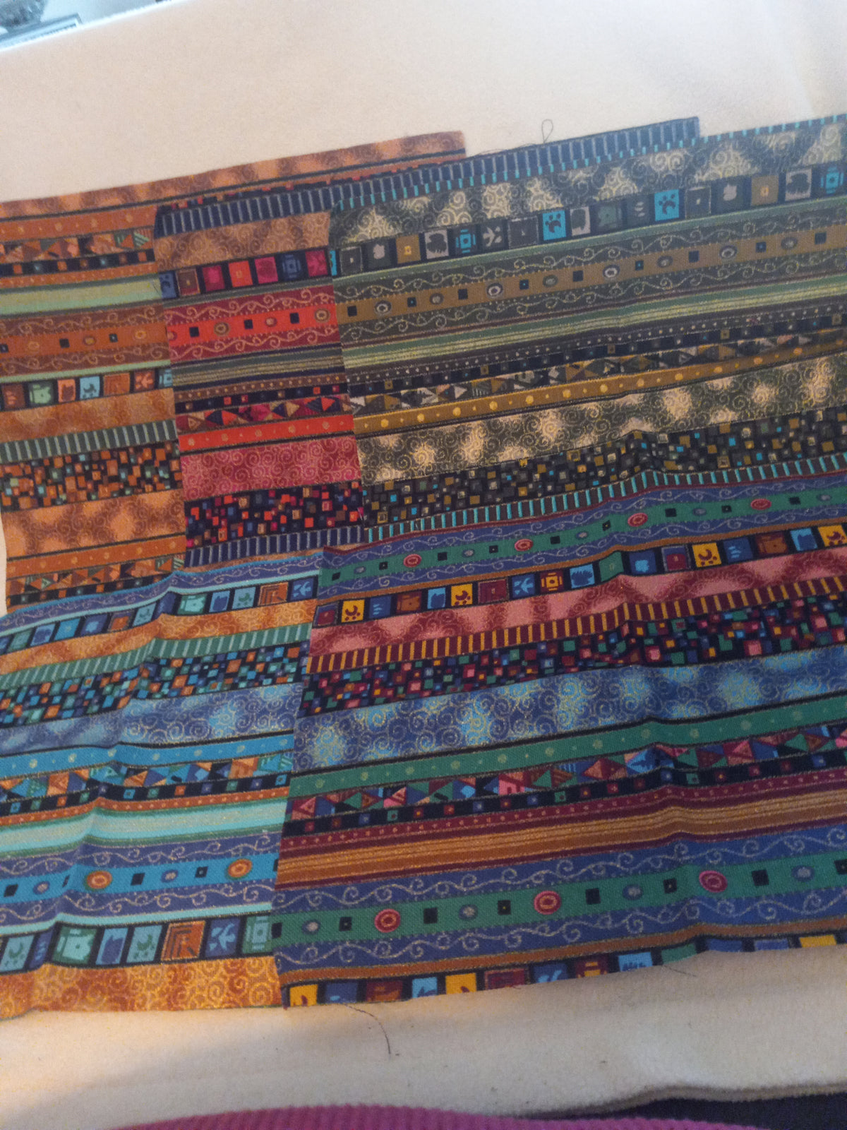 5 Pieces of Fabric for Quilting -Native Designs - 7 3/4 inches x 10 inches