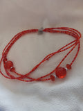 J40  New Handcrafted Red Acrylic Beaded Necklace
