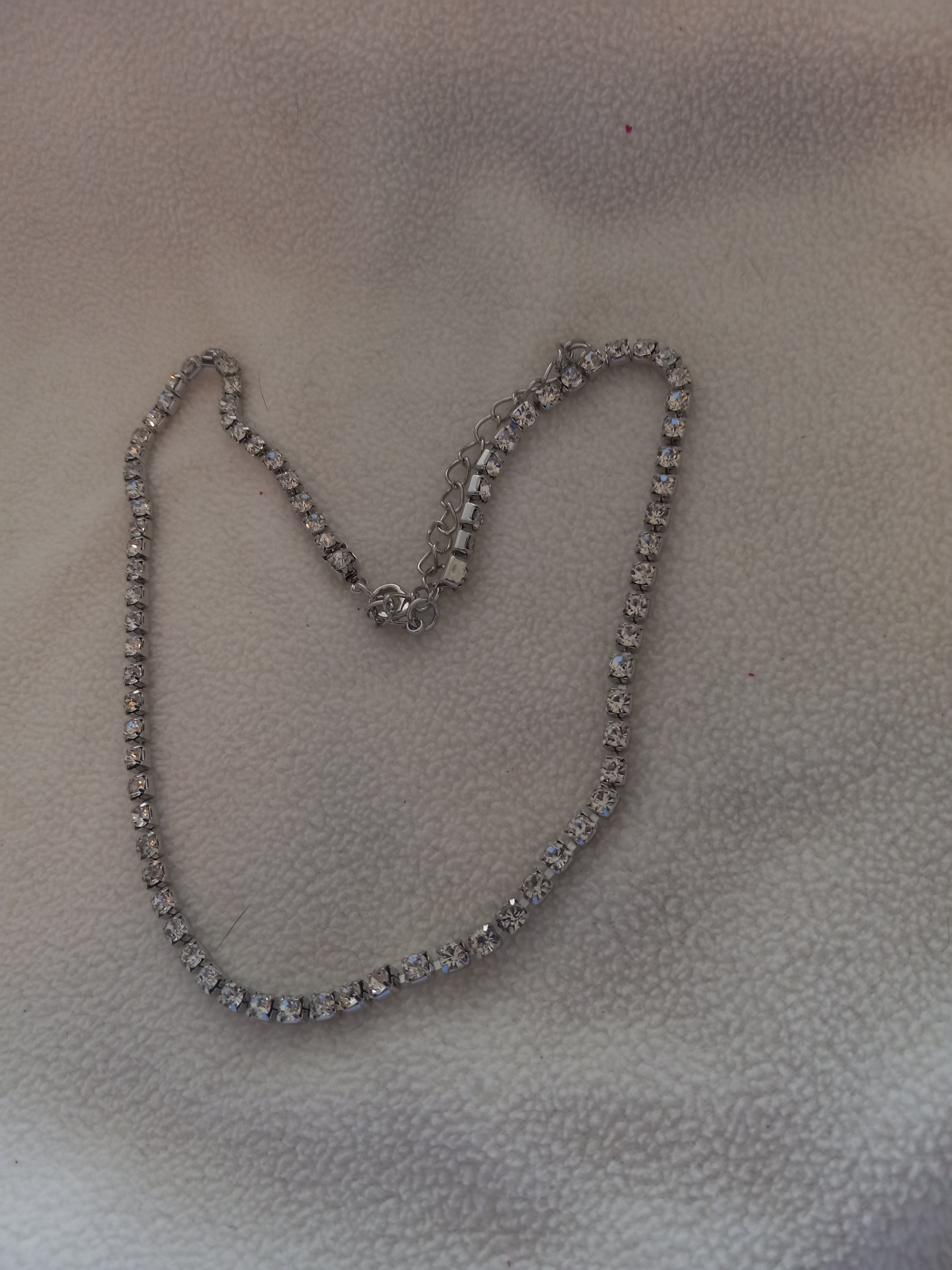 J 30  Silver  Cubic Zirconia Necklace