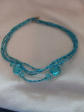 J 55  Aqua Beaded Necklace