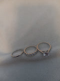 J 68  Gold 3 Piece Wedding Ring Set  -  Size 5
