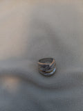 J 66  Silver Stack Design Ring  -  size 6