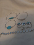 J 20  Set of 5 Silver and Turquoise Bracelets