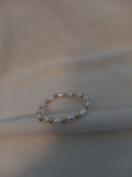 J 83  Gold and Faux Pearl Beaded Bracelet