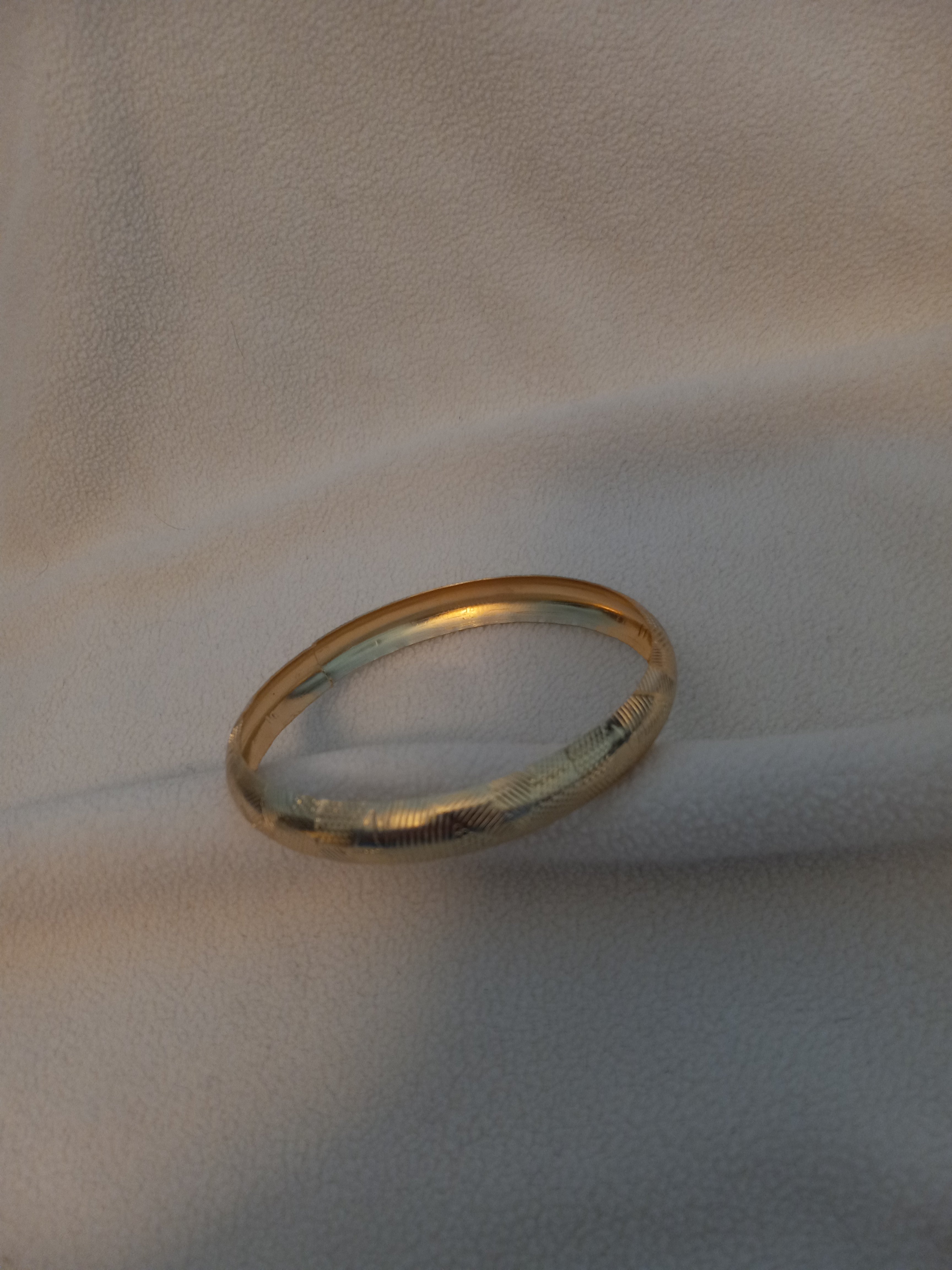 J 42  Gold 1/2 inch Wide Textured Bracelet