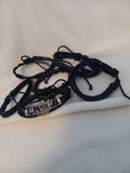 J 23  Set of 6 Black Leather Bracelets