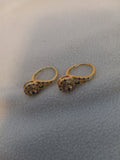 J 76 Gold Earrings with Multi Colored Stones