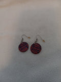 J 64  Red and Black Disk Earrings