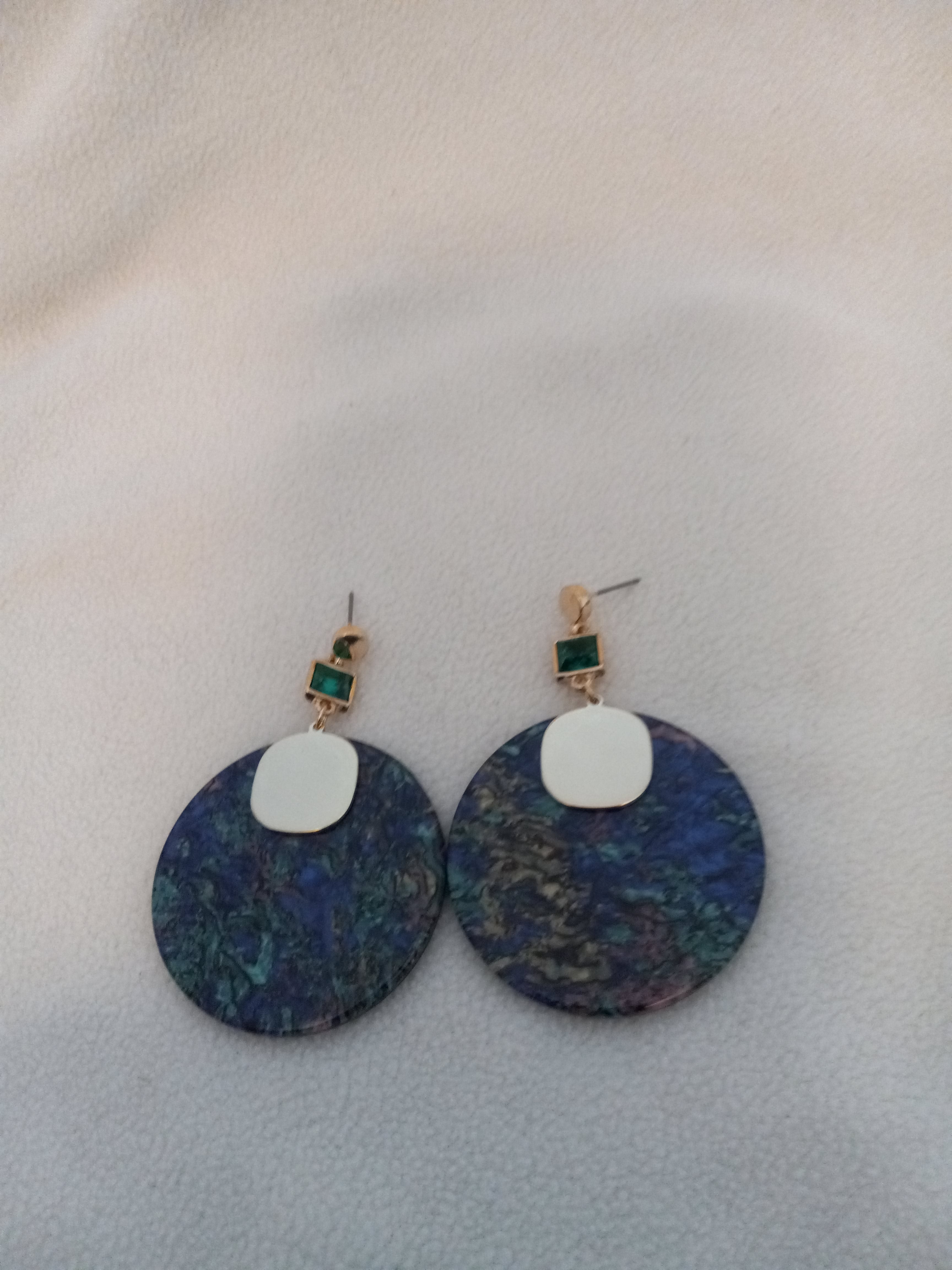 J 63  Green Marble Earrings