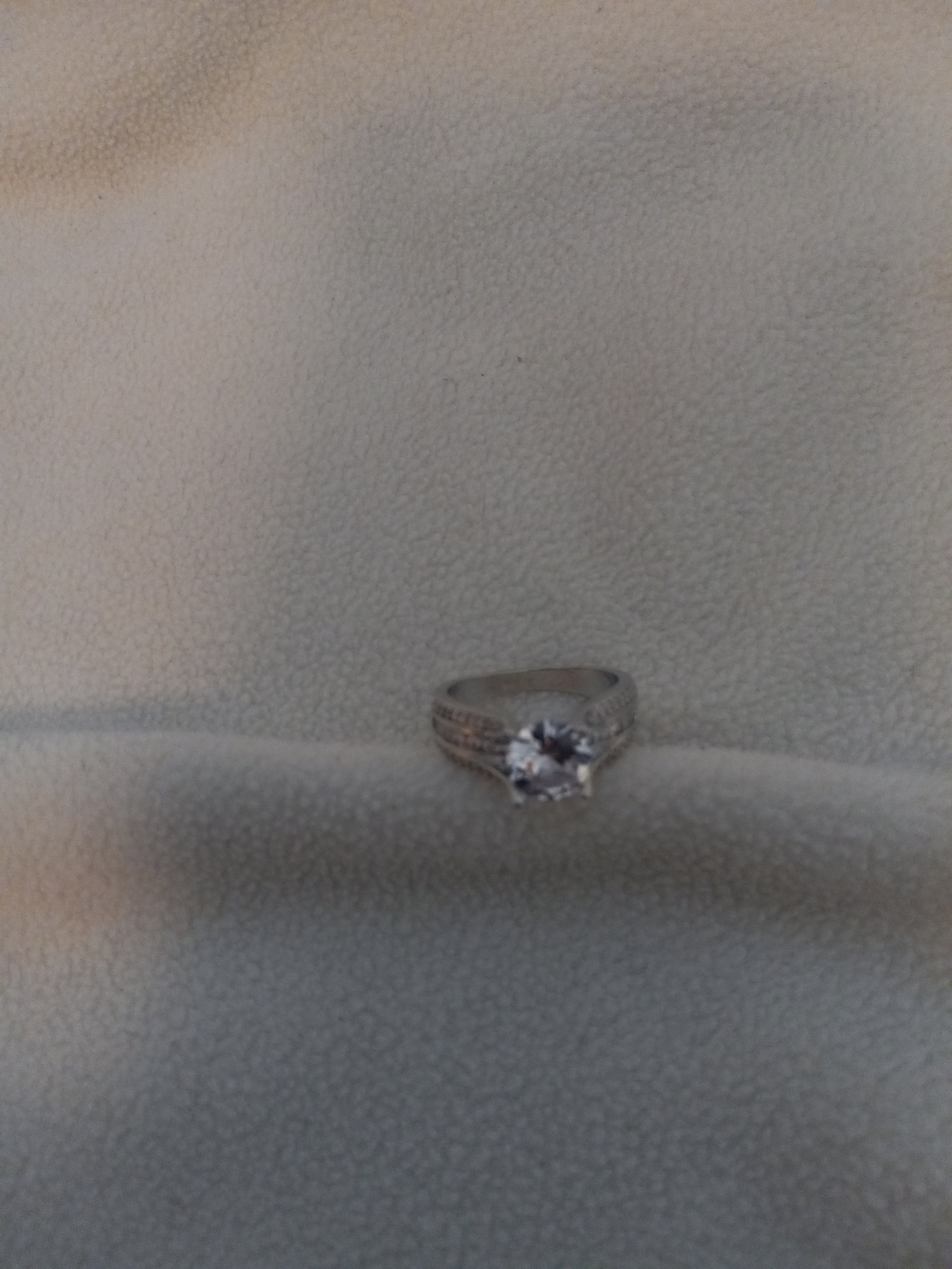 J 38  Silver Cubic Zirconia Ring - Size 8