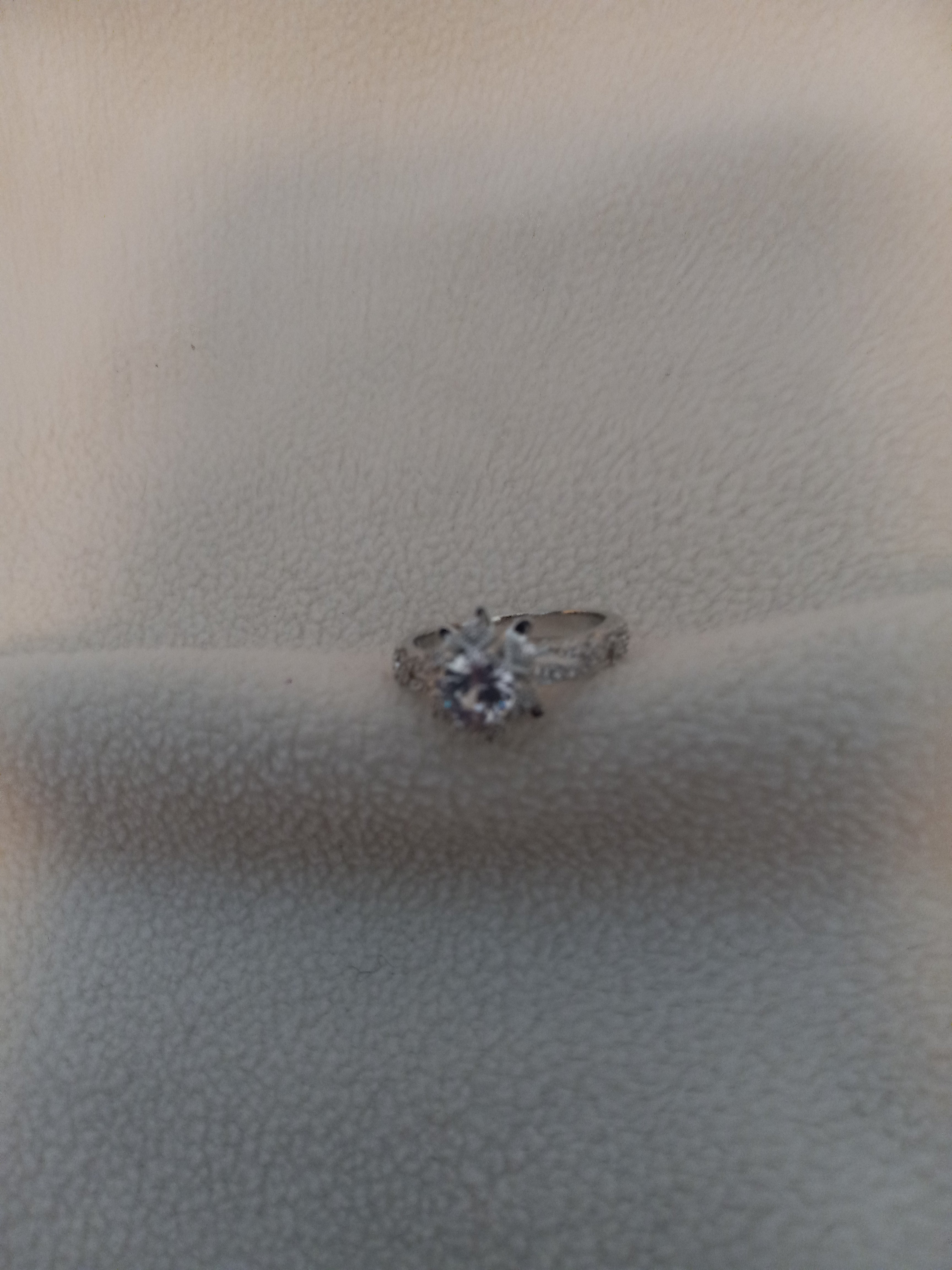 J 34  Silver Cubic Zirconia Ring - Size 7