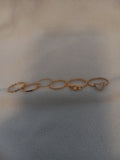 J 104  Set of 6 Gold Rings - Cubic Zirconia Heart