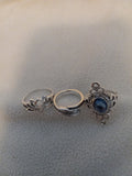 J 100  Set of 3 Silver Rings - Size 7