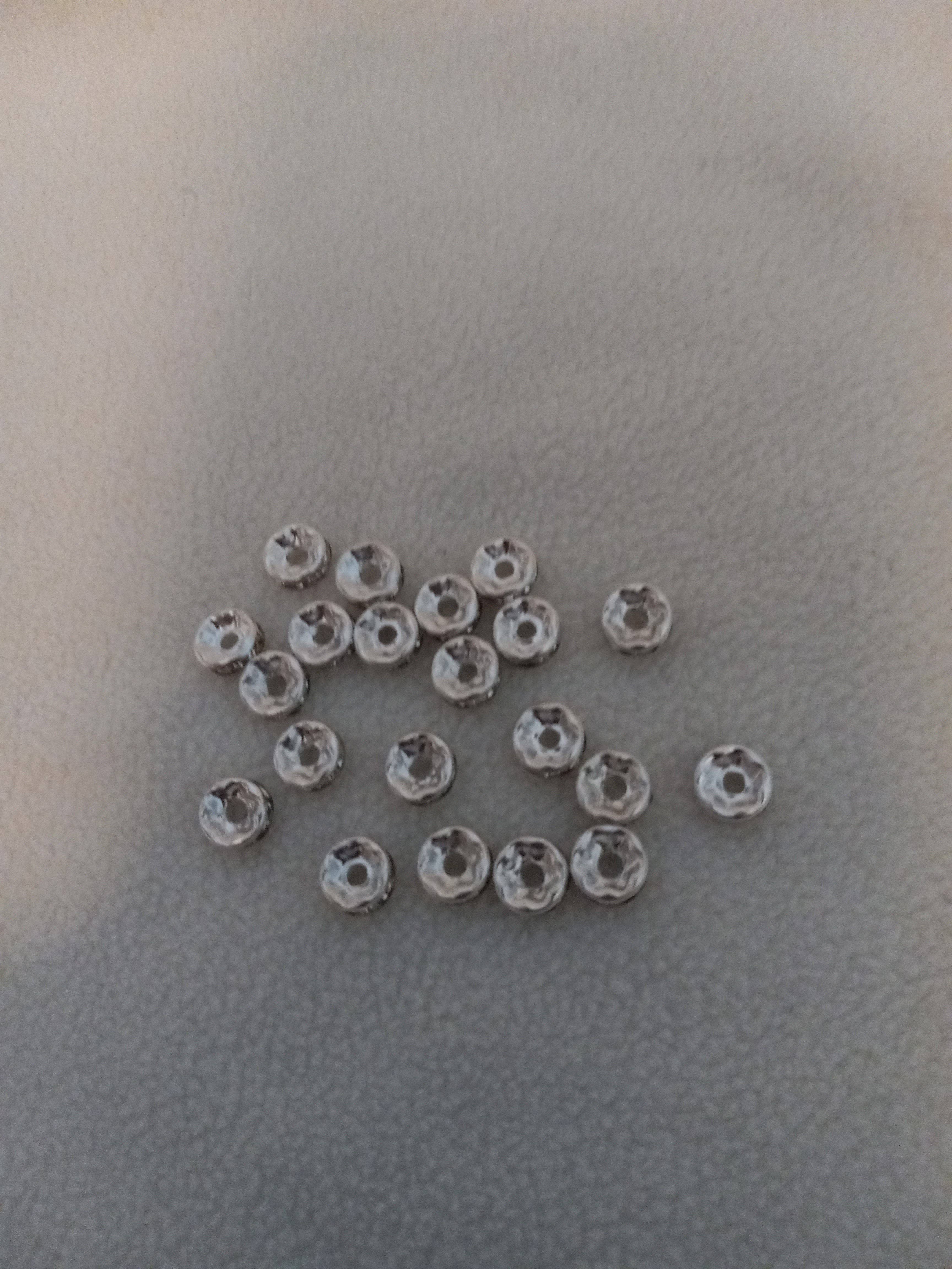 B1 - B5  Lot of 20 Silver  1/4 inch Spacer Beads
