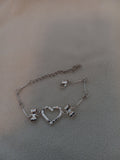J 112  Girls Crystal Heart Bracelet