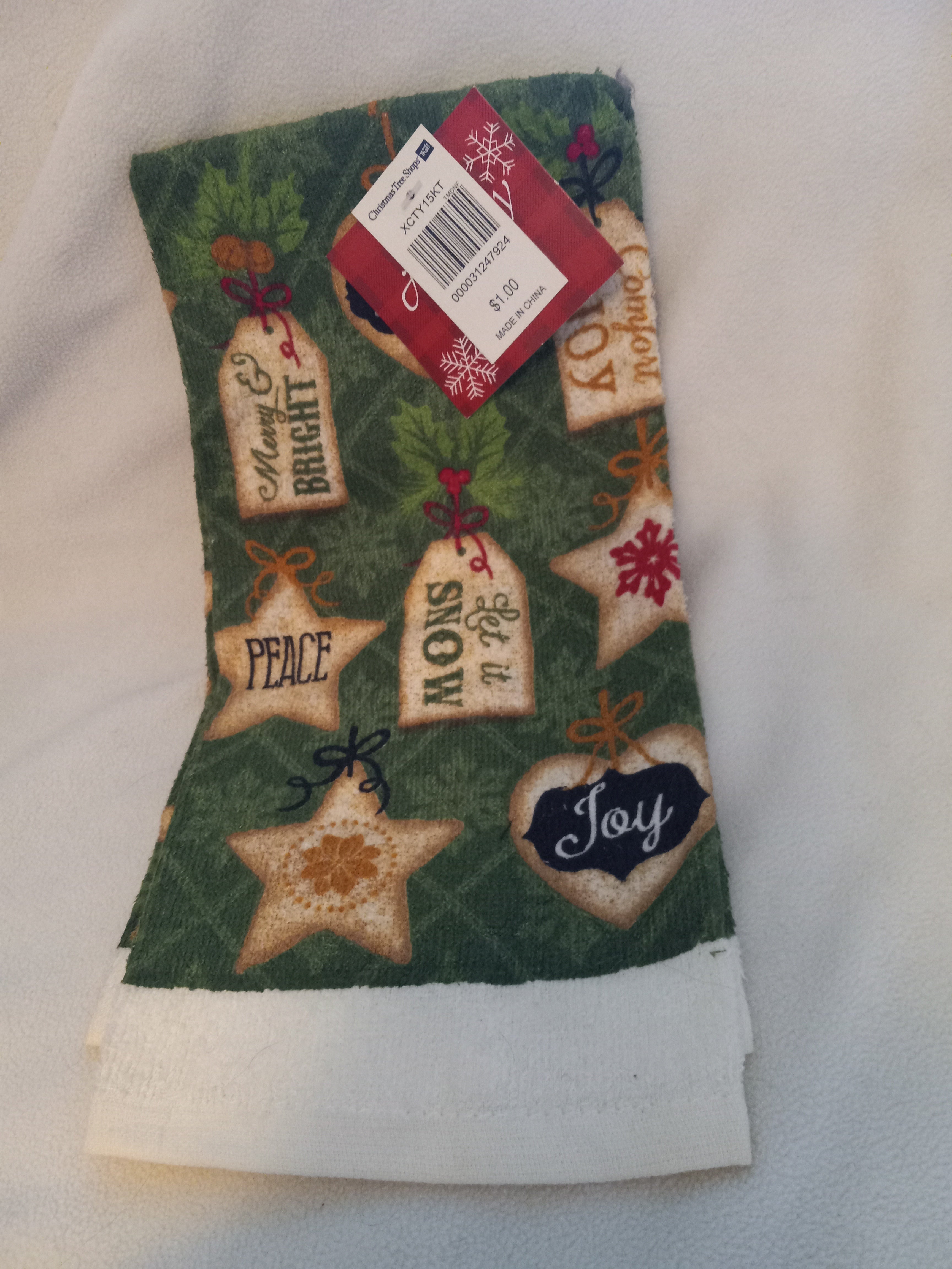 Christmas Dish Towel - Sayings and Stars