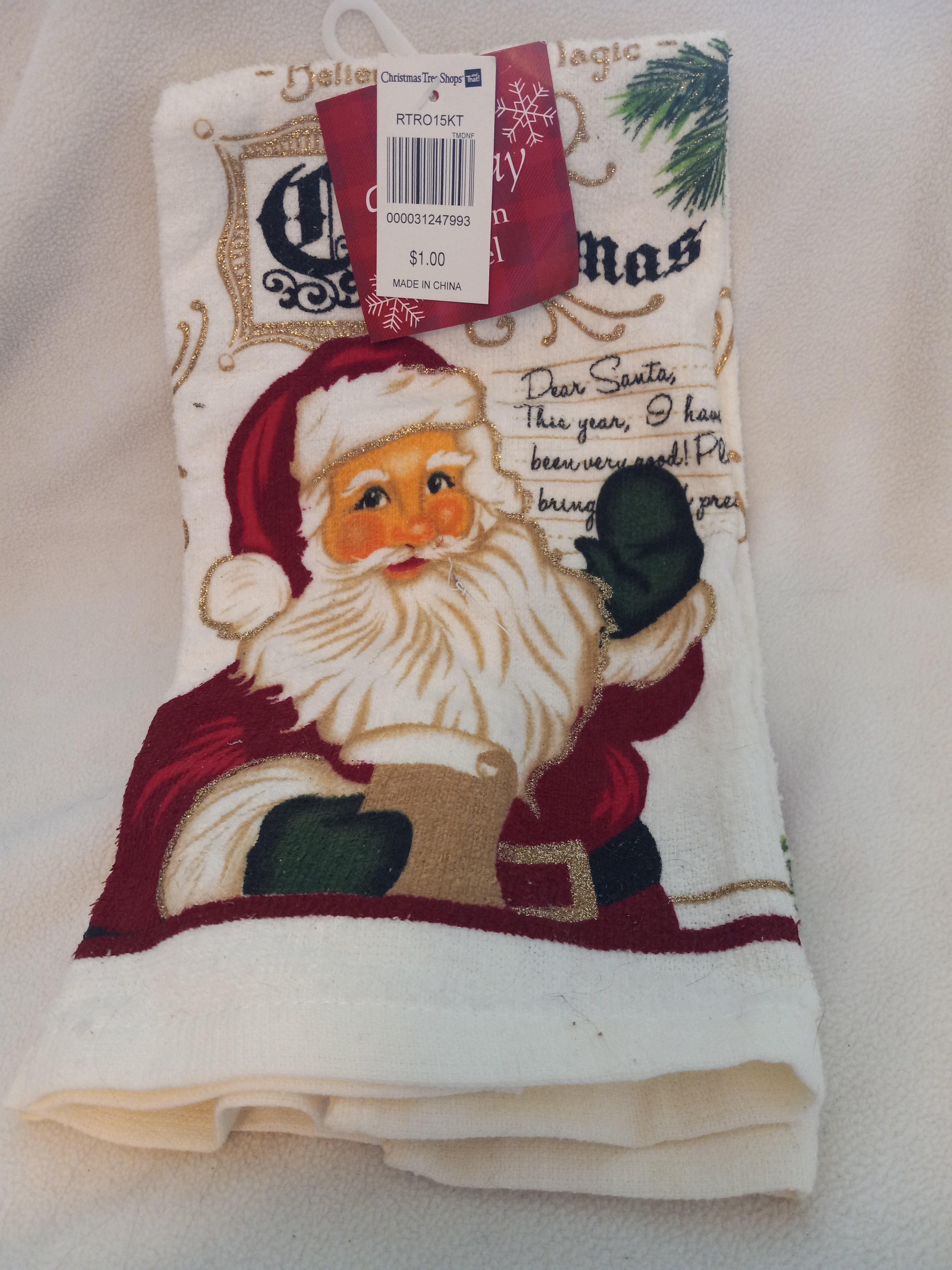 Christmas  Dish Towel - Santa