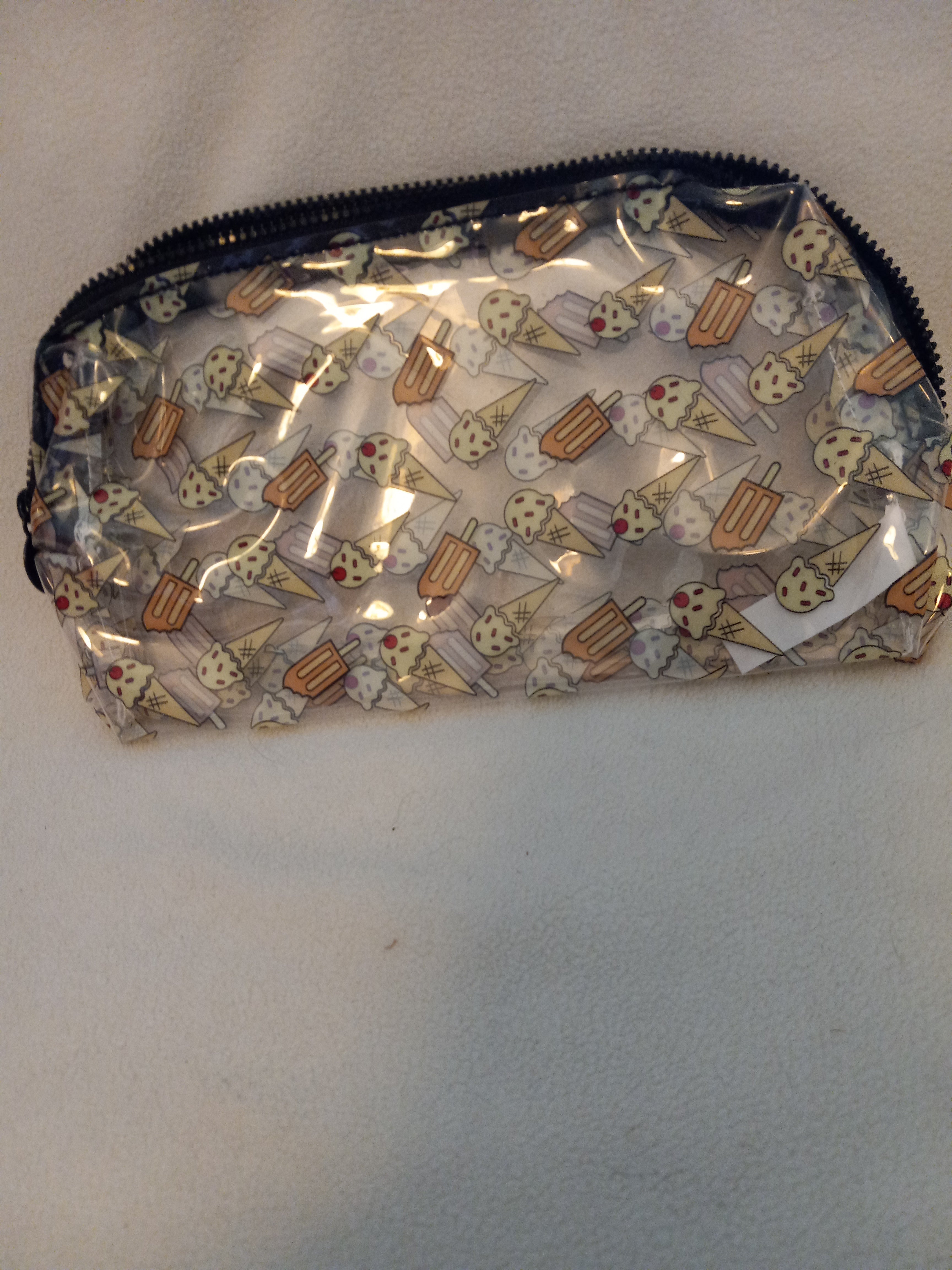 Clear Ice Cream Cone Makeup Bag