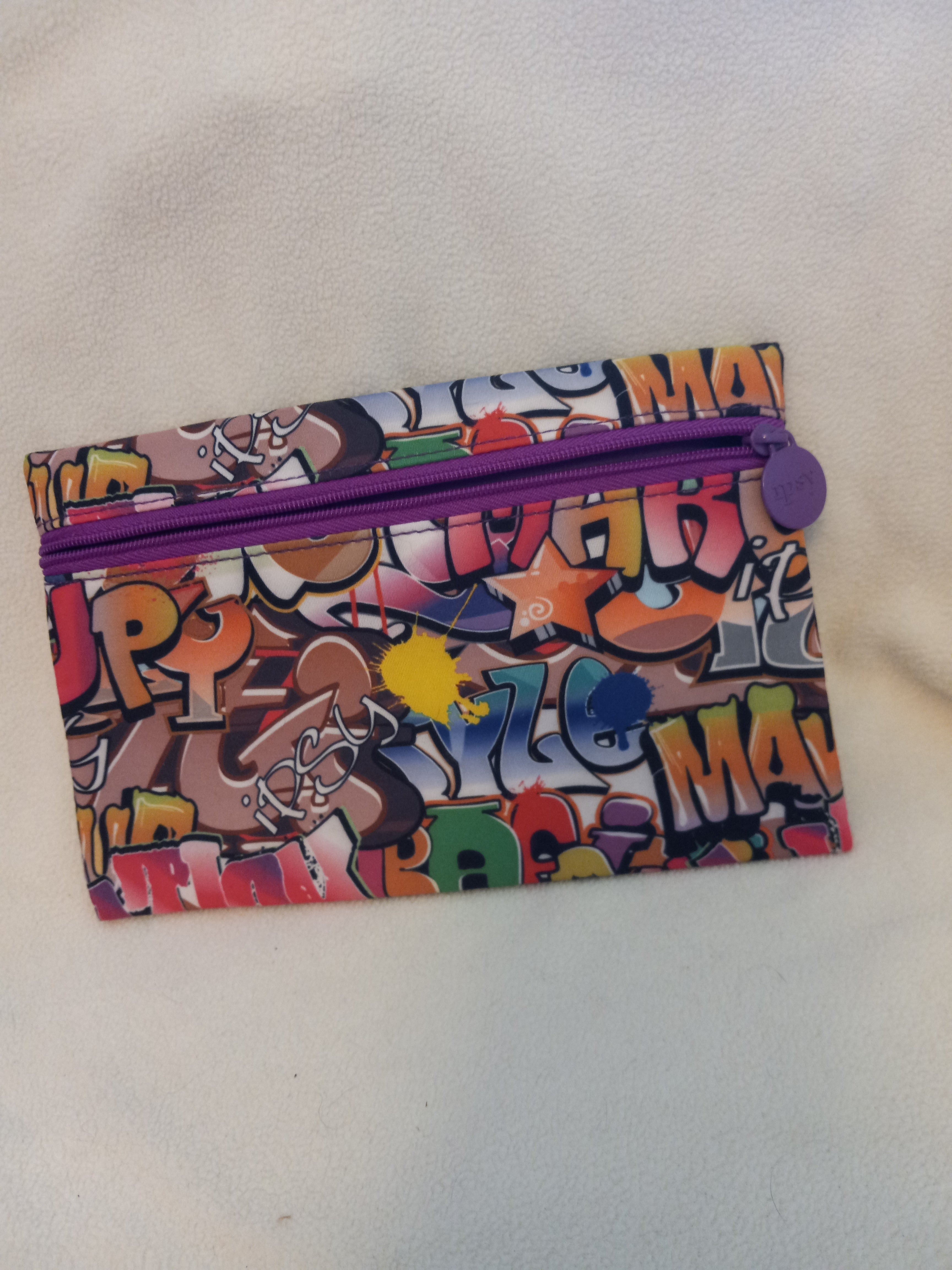 Purple Graffiti Makeup Bag