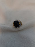 J 110  Mens Silver and Onyx Ring - Size 7