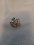 J 124  Flower Design Adjustable Ring