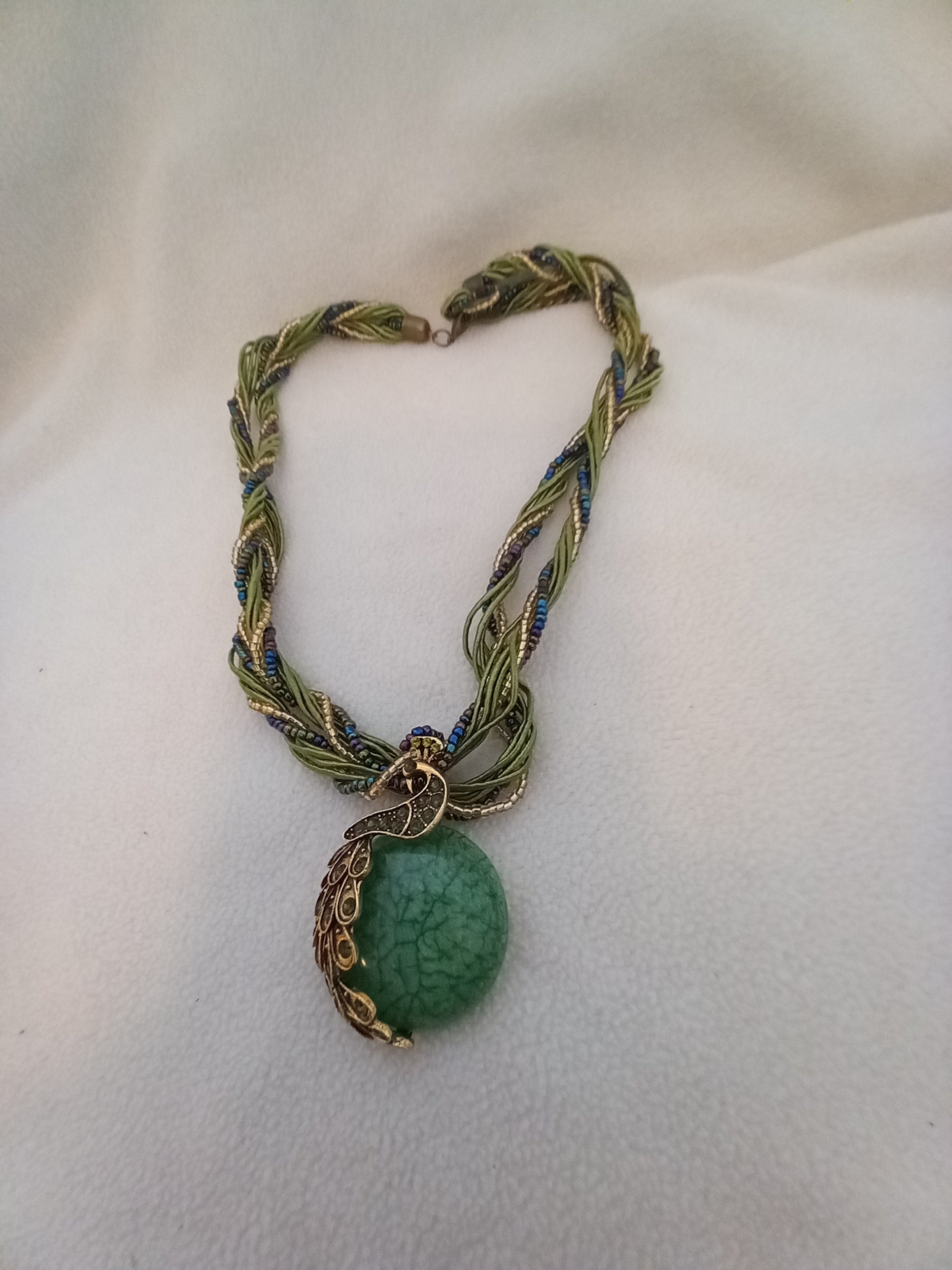 J 142  Bohemian Peacock Necklace
