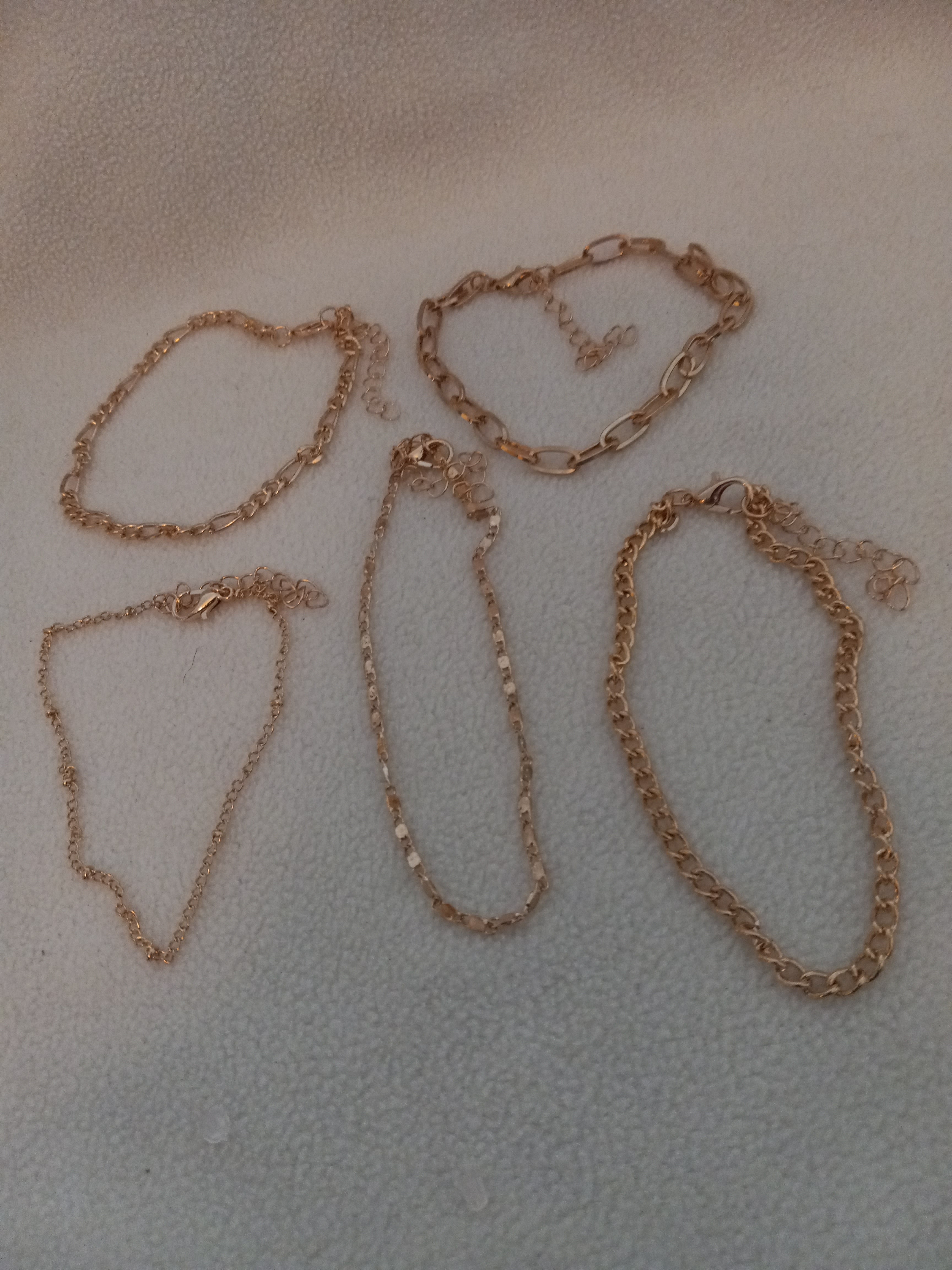J 136  Set of 5 Gold Bracelets