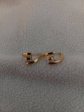 J 135  Gold Earrings with a Cubic Zirconia Center