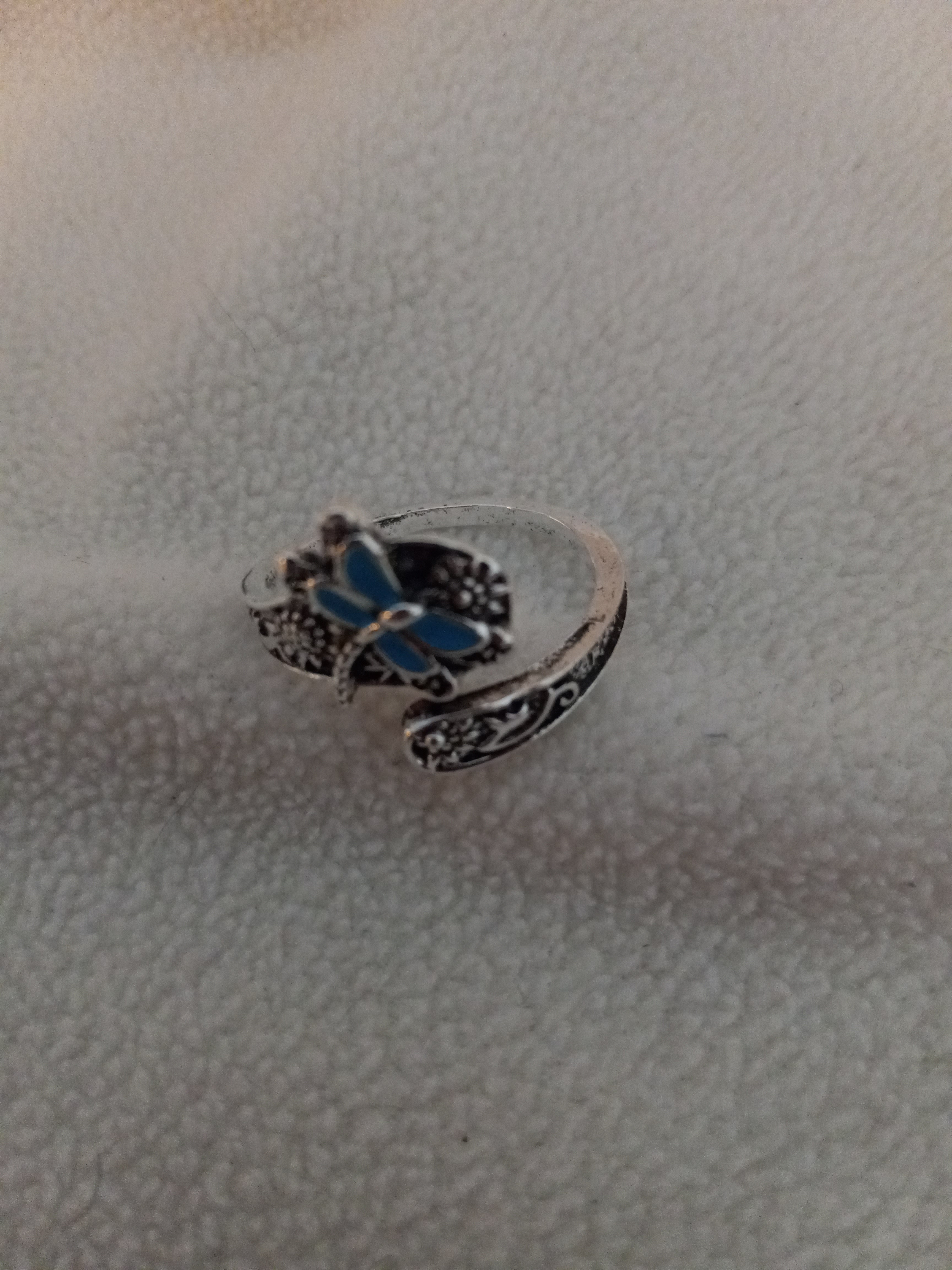 J 131  Silver Butterfly Ring - Size 9