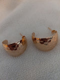 J 159  Large Gold Hammered Look Earrings
