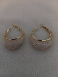 J 158 Silver Sparkle Hoop Earrings