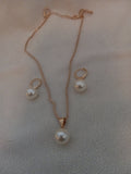 J 59 Imitation Pearl Necklace and Earrings
