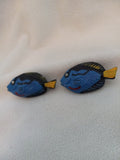 J 85  Set of2 Blue Fish Button Covers