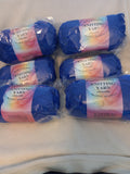 6 Skeins Royal Blue Knitting Worsted Weight Yarn