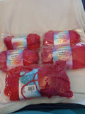 5 Skeins Cherry Red Knitting Worsted Weight Yarn
