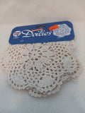 4 Handmade 5 1/2 inch Doilies - Cream