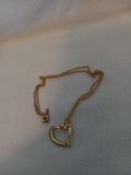 Gold Heart with Cubic Zirconia Necklace
