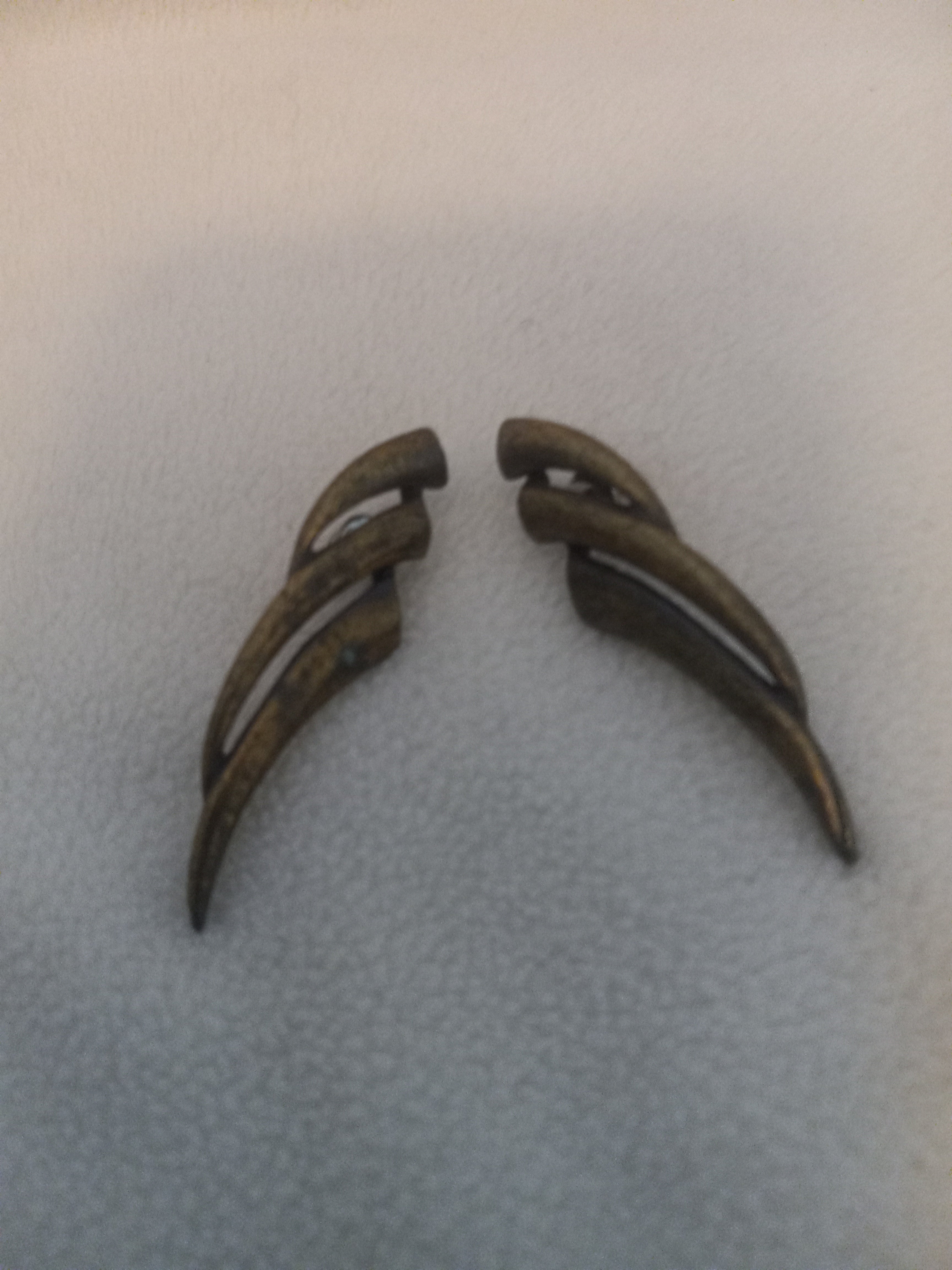 J 170  Burnished Brass Wing Earrings