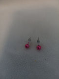 J 171  Hot Pink Stud Earrings