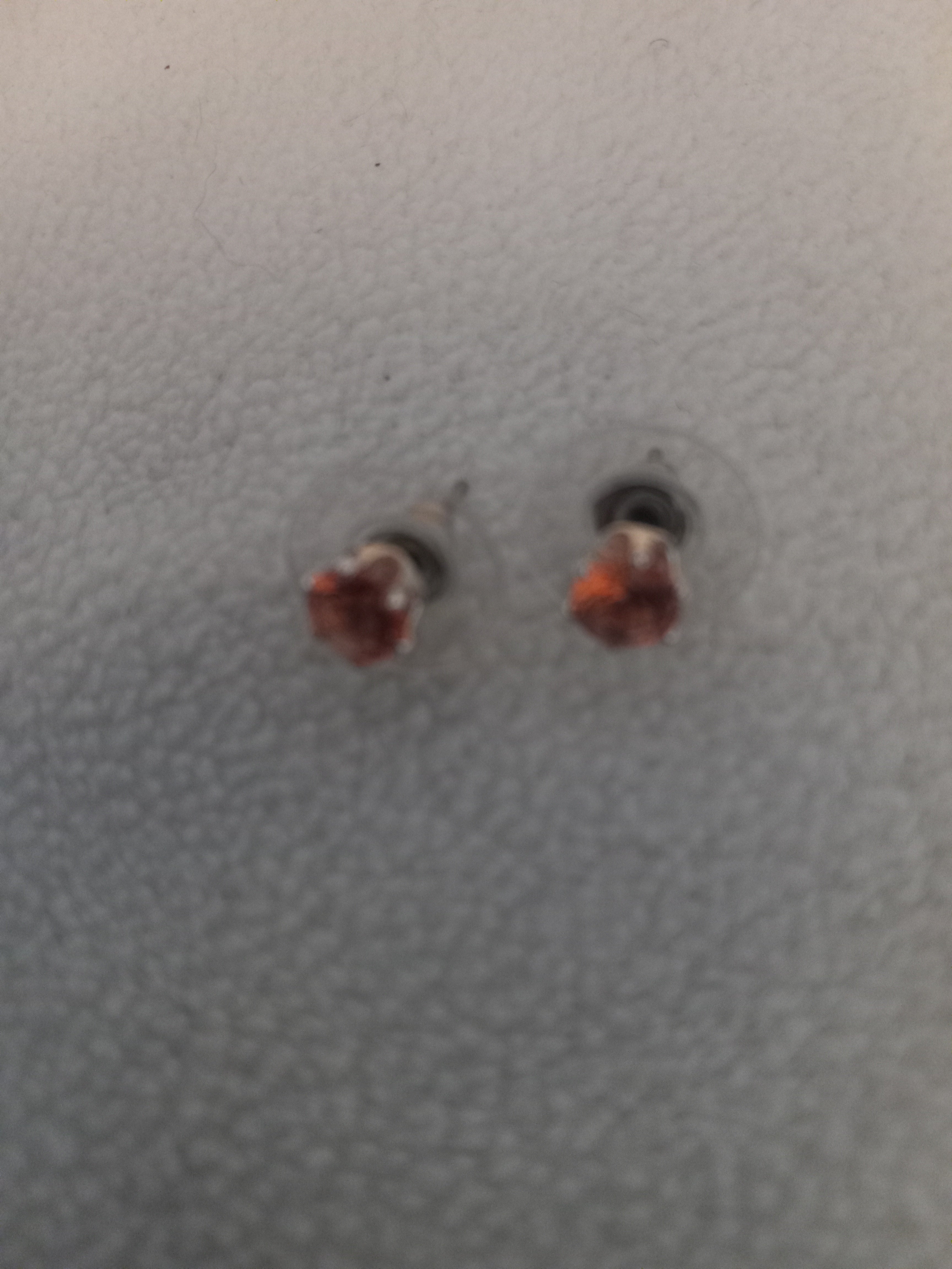 J 173  Stud Earrings with a Pink Stone