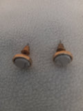 J 178  Stud Earrings with a Marbled Center in a Gold Setting