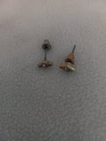 J 185  Tear Drop Design Stud Earrings with an Imitation Pearl Center