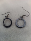 J 189  Gun Metal Gray Dangle Earrings