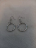 J 188  Silver 5/8 Inch Circle on a Dangle Earring