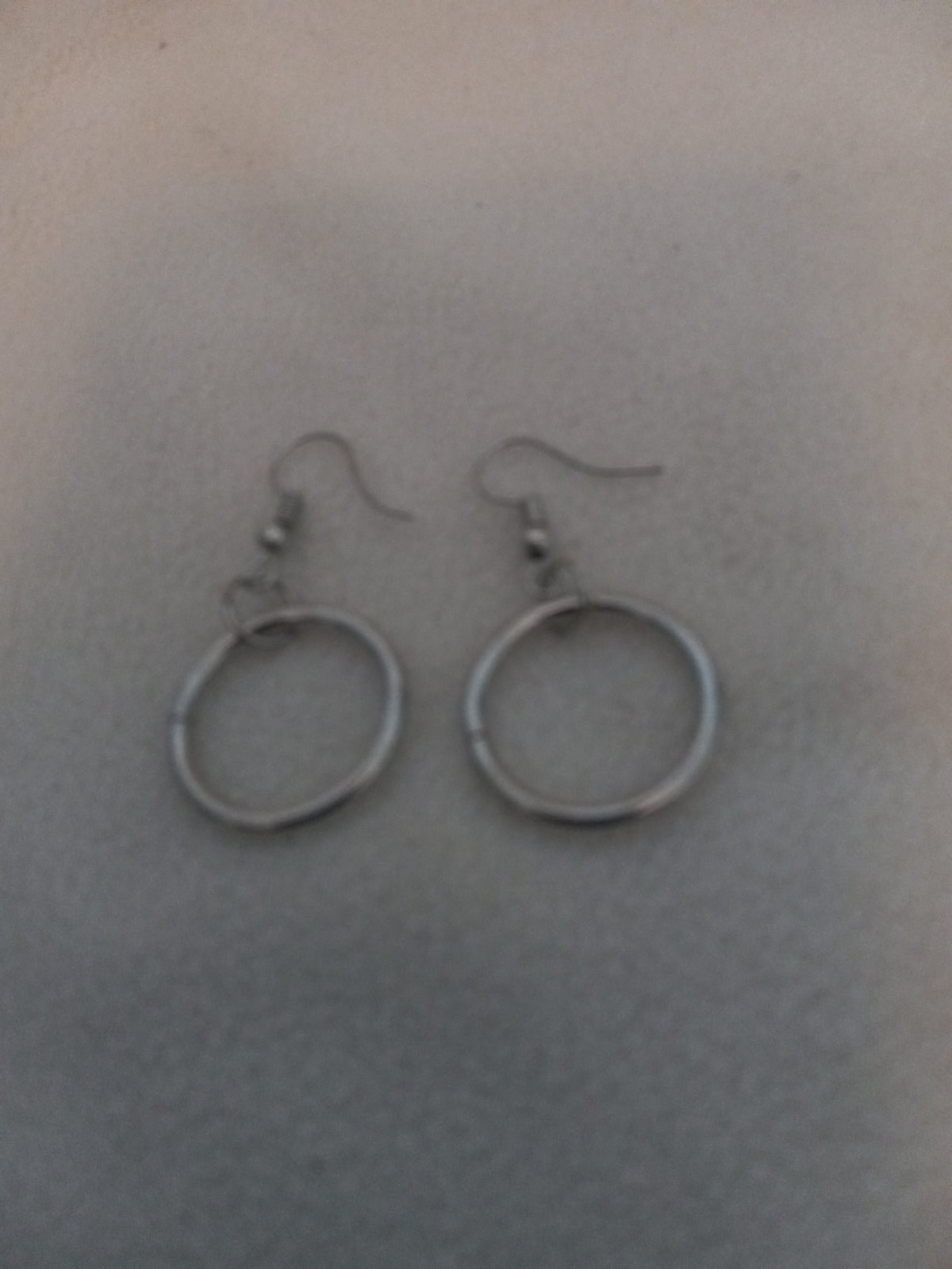 J 188  Silver 5/8 Inch Circle on a Dangle Earring