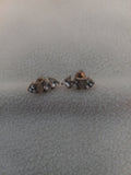 J 183  Stud Earrings with Crystals and an Imitation Pearl
