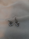 J 180  Silver Dangle Beaded Earrings with Cubic Zirconia